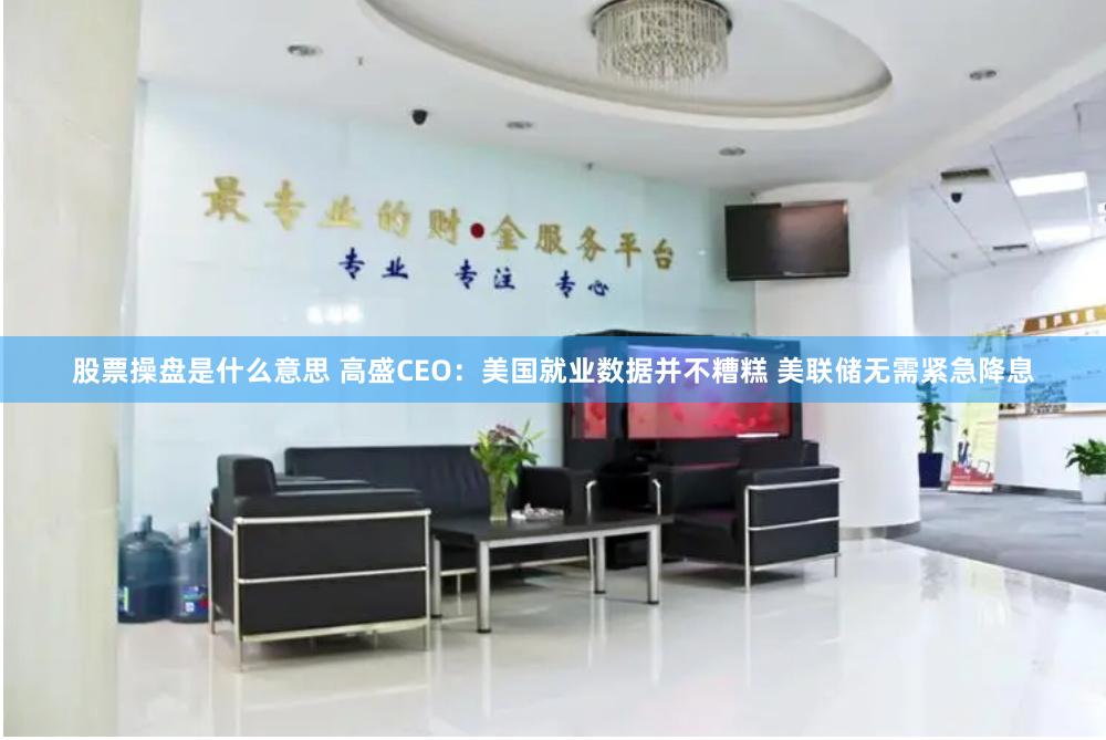 股票操盘是什么意思 高盛CEO：美国就业数据并不糟糕 美联储无需紧急降息